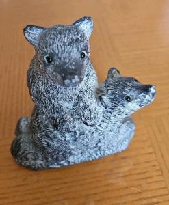 Vintage Canadian Soapstone Wombat Carving - Wolf Original