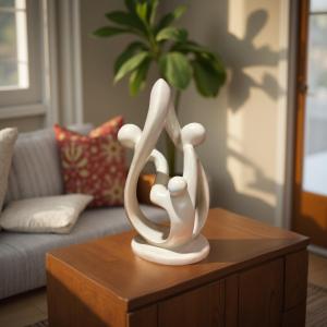 Three-Piece Family Soapstone Sculpture - 8”