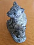 Vintage Canadian Soapstone Wombat Carving - Wolf Original