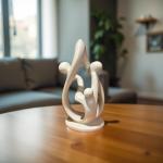 Three-Piece Family Soapstone Sculpture - 8”