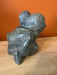 Inuit Mother and Child Soapstone Carving 7”