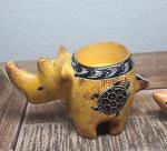 Soapstone Elephant Votive Holder with Hippos and Turtle