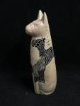 Hand Carved Soapstone Cat Figurine - 5.75