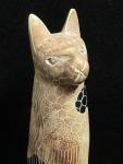 Hand Carved Soapstone Cat Figurine - 5.75