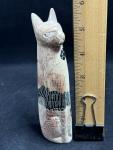 Hand Carved Soapstone Cat Figurine - 5.75