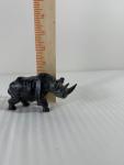 Dark Soapstone Rhinoceros Carving - Wildlife Art