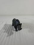 Dark Soapstone Rhinoceros Carving - Wildlife Art