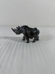 Dark Soapstone Rhinoceros Carving - Wildlife Art