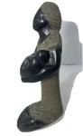 Hand Carved Gray Soapstone Mother and Child Sculpture
