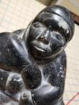 Antique Ada Eyetoaq Soapstone Eskimo Hunter Sculpture