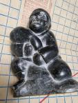 Antique Ada Eyetoaq Soapstone Eskimo Hunter Sculpture