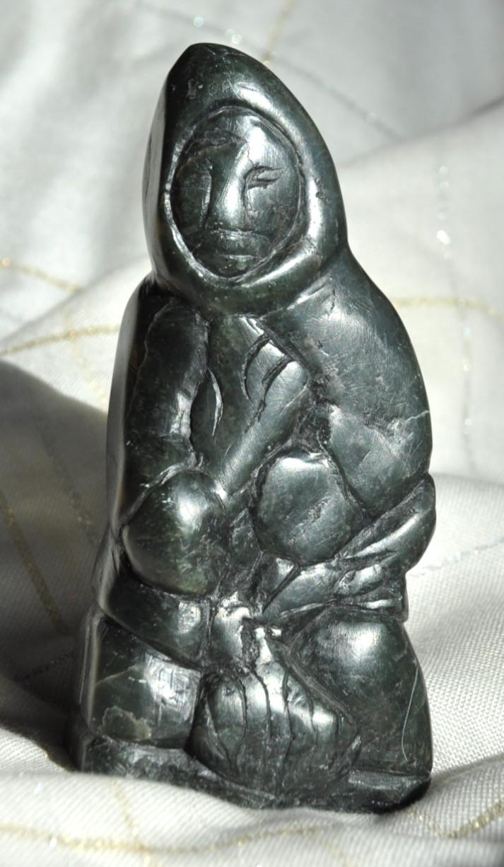 Handmade Soapstone Inuit Man Carving from Canada