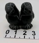 Inuit Carved Soapstone Puffin Duo