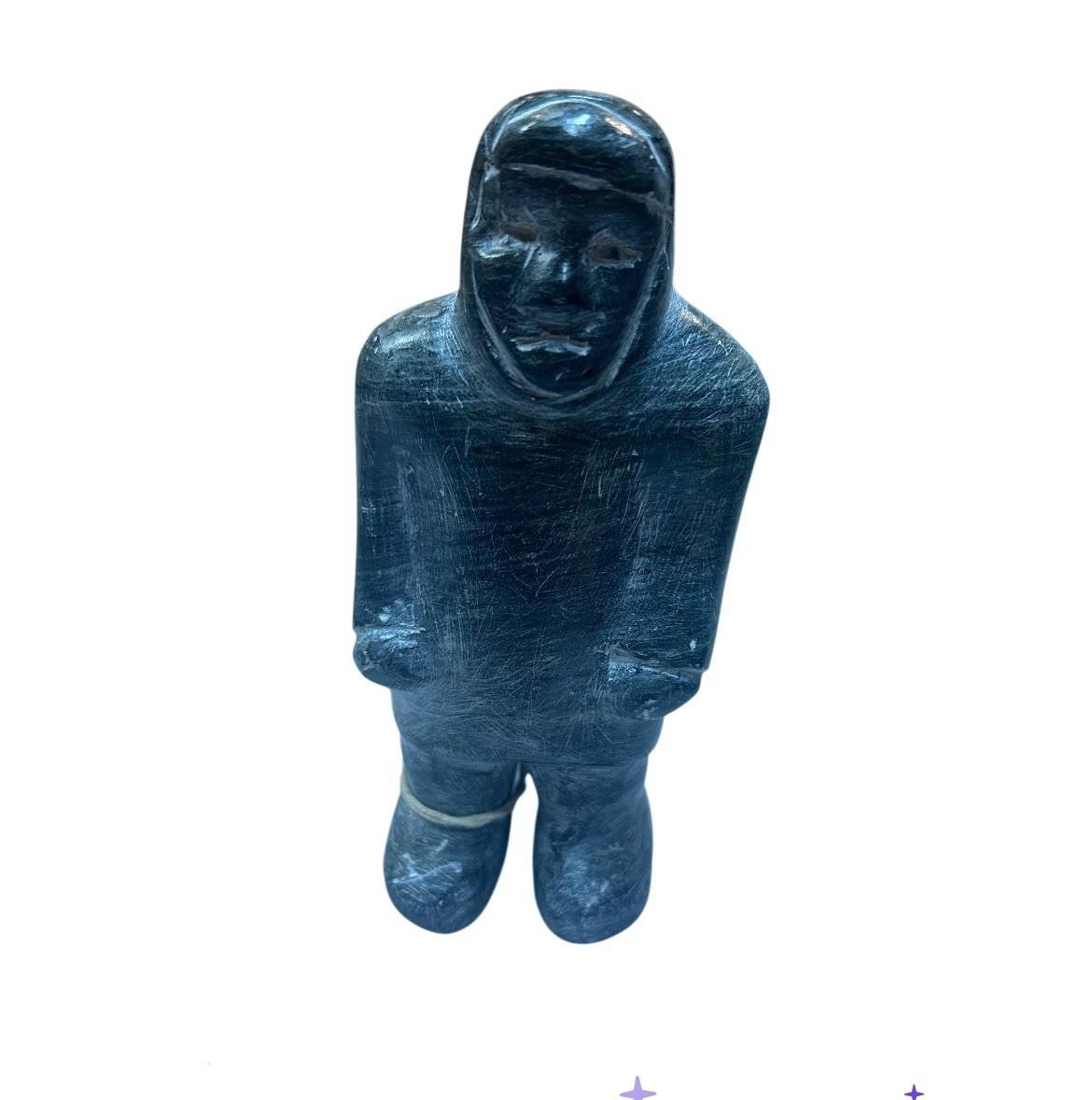 Eskimo Art Soapstone Figure with Artist Signature