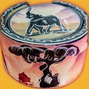 Soapstone Wildlife Coaster Set - Hand Carved