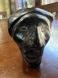 Vintage Inuit Soapstone Eskimo Head Carving