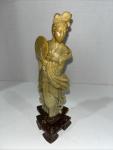 Guanyin Soapstone Figure on Maribel Base, 6