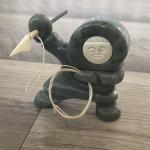 Original BEKOA LOOK Inuit Alaskan Carved Soapstone Eskimo Hunter W/ Spear