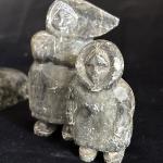 DIMU And LUKE Signed Handmade Inuit Stealite Sculptures- Original 1970’s W/Box