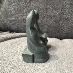 Hand Carved Soapstone  Abstract People Figurine Gray Art Sculpture