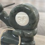 Original BEKOA LOOK Inuit Alaskan Carved Soapstone Eskimo Hunter W/ Spear
