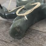 Original BEKOA LOOK Inuit Alaskan Carved Soapstone Eskimo Hunter W/ Spear