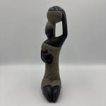 Mother Child Hand Carved Stone Sculpture Figurine Haitian African 9.5 In Tall