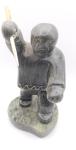Vintage Hand Carved Soapstone Figure 6" Inuit Alaskan Native Sign Dimu Eskimo