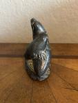 Vintage “Wolf Original” Black Carved Soapstone Sculpture Two Entwined Seals 3.5”