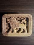 Carved Lion Soap Stone Box