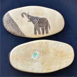 Kenyan Soapstone Elephant Trinket Box Lid