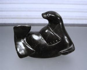 Inuit Hand Carved Seal Soapstone Sculpture