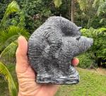 Hand-Carved Soapstone Wolf and Bear Figurine