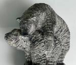 Hand-Carved Soapstone Wolf and Bear Figurine