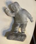 Vintage Soapstone Eskimo Hunter Seal Carving