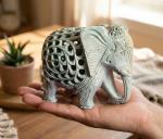 Soapstone Carved Elephant with Baby Inside