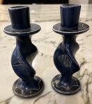 Soapstone Carved Vintage African Wildlife Candle Holders