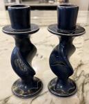 Soapstone Carved Vintage African Wildlife Candle Holders