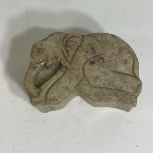 Soapstone Elephant Trinket Box with Lid