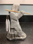 Inuit Soapstone Ice Fisherman Carving by Herb