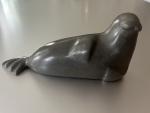 Mina Iqaluq Soapstone Inuit Seal Sculpture
