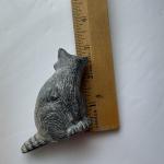 Soapstone Wolf and Raccoon Vintage Sculptures