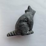 Soapstone Wolf and Raccoon Vintage Sculptures