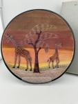 Kisii Soapstone Giraffe Plate - African Wildlife Art