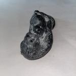 Gray Black Otter Soapstone Wolf Sculpture from Canada
