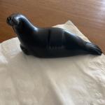 Hand-Carved Soapstone Eskimo Seal Sculpture