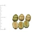 Hand Carved Blue/Green Scarab Beads - Set of 12