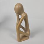 Soapstone Thinking Man Figurine – 5” Sculpture