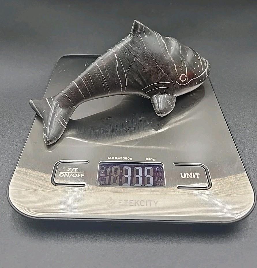 Inuit Soapstone Whale Carving - 6" Vintage