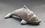 Inuit Soapstone Whale Carving - 6" Vintage